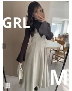 GRL サイドベルトスエードポンチフレアジャンパースカート dk933a M