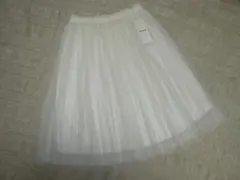 新品 コムサイズム シフォンスカート オフホワイト M