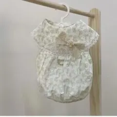 値下げしました！新品未使用☆Mサイズ 花柄犬服 Dカン付き バルーンワンピ
