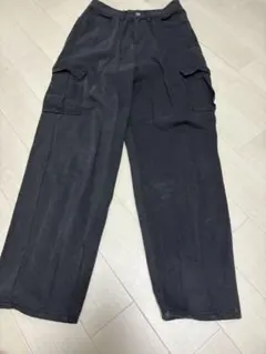 カーゴパンツ ダークグレー サイドポケット付き