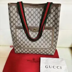 ほぼ　未使用　袋付　GUCCI オールド　グッチ　シェリーライン　トートバッグ