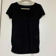 コムサイズム　ねじりカットソー　黒 サイズL
