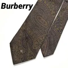 Burberry　バーバリー　ネクタイ　ホース　ロゴ入り　ペイズリー風　総柄
