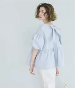 coca パリフワ　バックリボン　ブラウス　シャツ　M