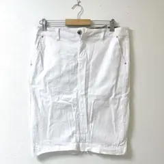 ONE 5 ONE ホワイトデニム タイトスカート L ペイズリー柄 白