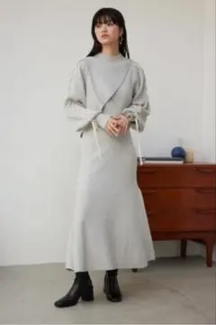 AZUL by MOUSSY グレー ニットワンピース S