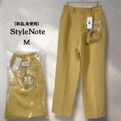 【新品未使用】スタイルノート テーパードパンツ M マスタード ベルト付き 春秋