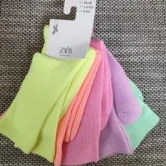 新品✤ZARAキッズ✤ネオンカラー靴下5足セット 22〜24センチ