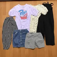 子供服　女の子　まとめ売り　130cm ワンピース　サロペット　デニムパンツ
