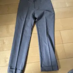 SUIT SELECT スラックス 76 グレー ウール混 ダブル裾 ビジネスのサムネイル