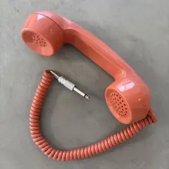 ダイヤル式電話 受話器 ヘッドセット 赤色 DJ ヘッドホン 昭和