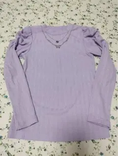 ANNA SUI mini　ラベンダー 長袖カットソー フリル袖 ネックレス付き