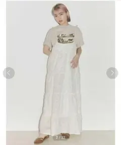 【訳アリ】merry jenny tulipジャガードティアードキャミワンピース