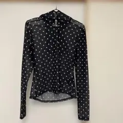 Ｈ＆Ｍ新品同様 シアーフード水玉長袖トップス