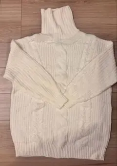 H&M ケーブルニット タートル　大きめ　ハイネック　トップス　ワンピース　M