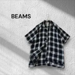 BEAMS チェック柄 半袖シャツ　ゆったりサイズのサムネイル
