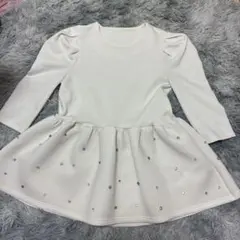 グラマラスガーデン ペプラム ビジュー チュニック カットソー ホワイト S