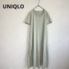 UNIQLO ユニクロ エアリズムコットンAラインロングワンピース グリーン L