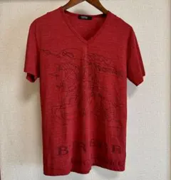 BURBERRY BLACK LABEL Vネック Tシャツ レッド サイズ2のサムネイル