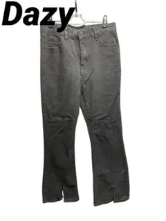 SHINE Dazy レディース ボトム デニム パンツ フレア スリット 黒