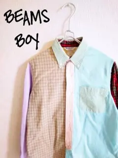 D221731 BEAMS BOY チェック柄 切替シャツのサムネイル