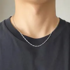 シルバー925 スクリュー チェーンネックレス 幅2mm 長さ45cm