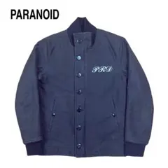 PARANOID デッキ ジャケット ブルゾン ロゴ プリント 中綿 ブラック