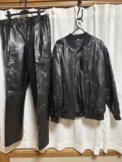 希少✨サンタフェ レザーパンツ 革パン 羊革 シープスキン ブラック