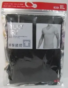 ユニクロ　SILKY DRY Vネック半袖Tシャツ XL ブラック　新品