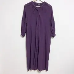 ロングワンピース　赤紫　ピンク　シフォン　スタディオクリップ シャツワンピース