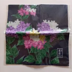 大判 藍染 ハンカチ 花柄 綿100% 日本製 54cm