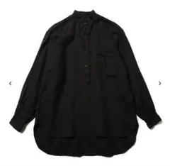COMOLI リネンWクロス プルオーバーシャツ サイズ1 ブラックのサムネイル