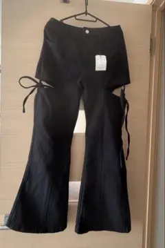 GRL サイドカットアウトリボンフレアツイルパンツ［fo2241］