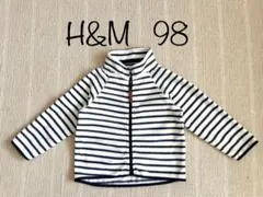 H&M 薄手フリース ボーダー 98