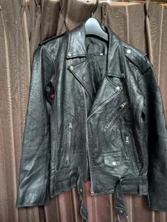 本革ライダース ダブルライダースジャケット レザージャケット 古着 Y2K 36