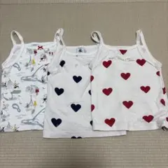 プチバトー　キャミソール 3枚セット 2ans