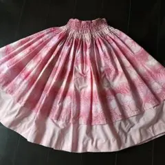 フラダンス用 花柄スカート ピンク