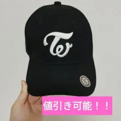 TWICE ロゴ 刺繍 ベースボールキャップ ブラック