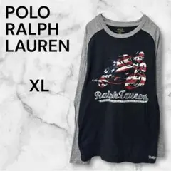 ラルフローレン 長袖カットソー 【XL】ラグラン 大きめ バイク ヴィンテージ