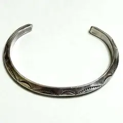 美品 インディアンジュエリー メンズ シルバー バングル オーバーレイ