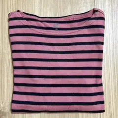 ユニクロ　トップス　セーター　長袖　ボーダー　ピンク　120