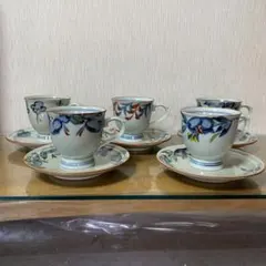 ⭐️新品　有田焼 和柄絵柄違いコーヒーカップセット 5客