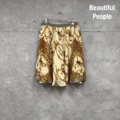 Beautiful People スカーフ柄 プリーツ スカート N907