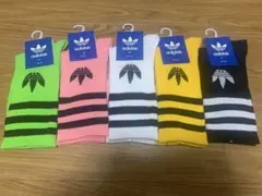adidas ストライプソックス 5足セット　人気　スポーツブラ