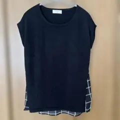 Fabulous Angela バックチェック柄 切替カットソー 半袖のサムネイル