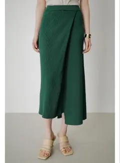 【新品】アズールバイマウジー ランダムリブニットラップスカート