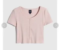 最終値下げ【新品未使用】GAP リブ クロップド ボタン GAPロゴ Tシャツ