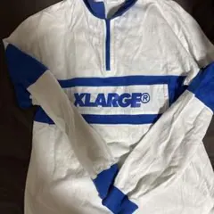 XLARGE ハーフジップ スウェット ホワイト ブルー Sのサムネイル