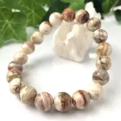 ブラジル産 クレイジーアゲートブレスレット 10ミリ N1021