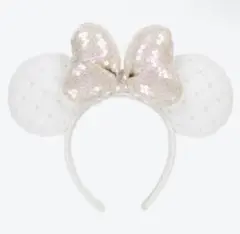 ディズニーランド キルティングカチューシャ ホワイト パール